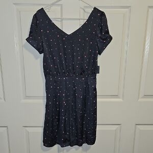 Navy Dress with Pink Stars